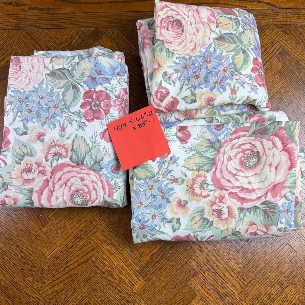 LOT OF 3 Vintage 90s cottagecore curtains